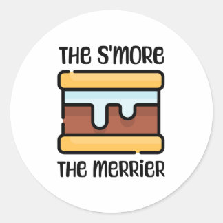 Pegatina Redonda ¡El S'more el Merrier! Cute Funny Camping