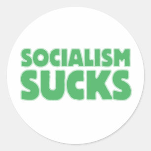 Pegatina Redonda El socialismo chupa
