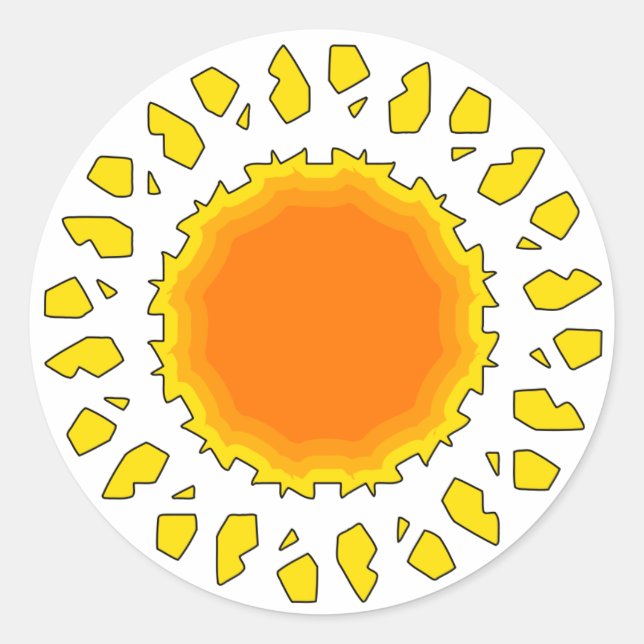 Pegatina Redonda El Sol (Anverso)