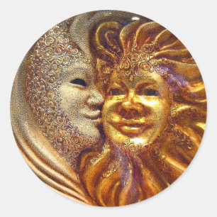 Pegatina Redonda El Sol, La Luna, El Beso
