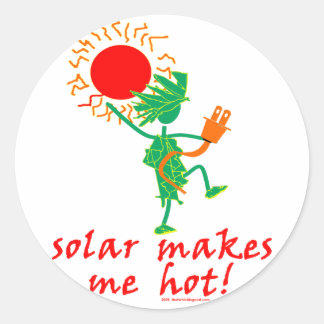Pegatina Redonda ¡El Solar Me Hace Calor!