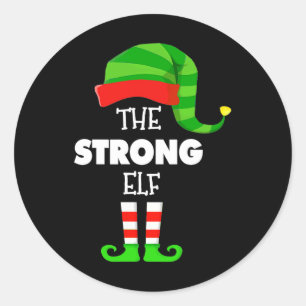 Pegatina Redonda El sólido grupo Elf que coincide con los Navidades