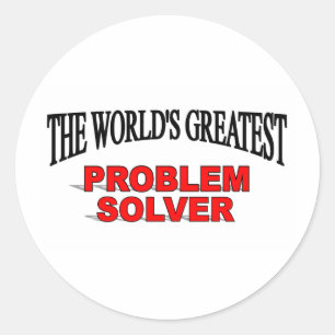 Pegatina Redonda El solucionador de problemas más grande del mundo