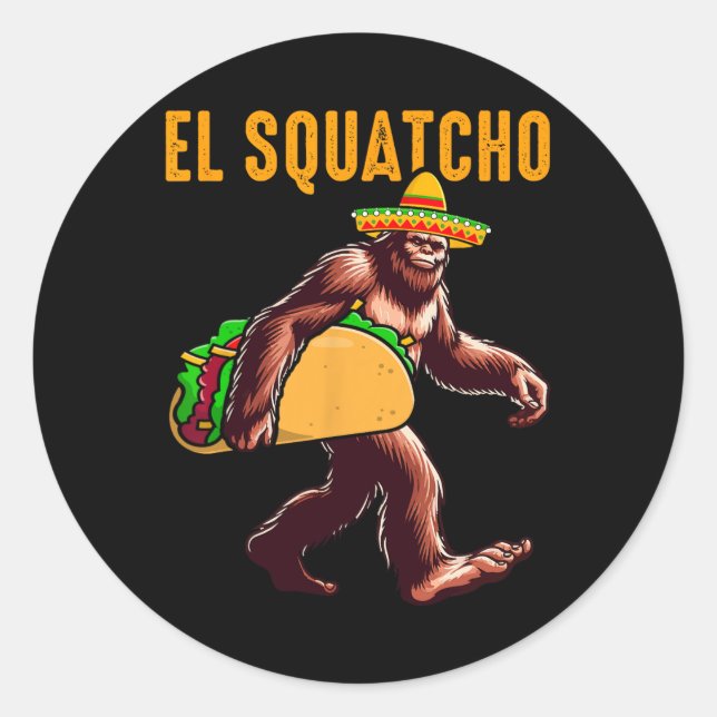 Pegatina Redonda El squatcho Tacos Cinco De Mayo Sa (Anverso)