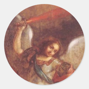 Pegatina Redonda El St. Mikhail del arcángel de Vladimir