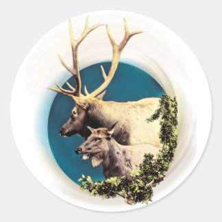 Pegatina Redonda El Stag y el Hind
