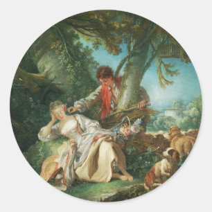 Pegatina Redonda El sueño interrumpido por François Boucher 