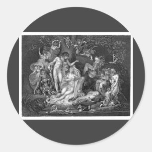 Pegatina Redonda El sueño nocturno de verano