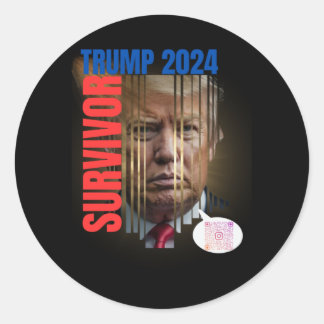 Pegatina Redonda El superviviente de Trump 2024