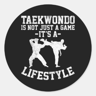 Pegatina Redonda El Taekwondo No Es Solo Un Juego Es Un Estilo De V