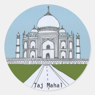 Pegatina Redonda El Taj Mahal
