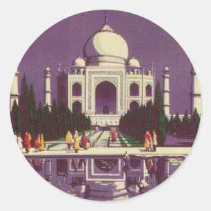 Pegatina Redonda El Taj Mahal, Agra