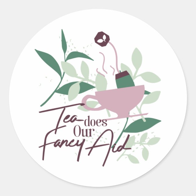 Pegatina Redonda El té hace nuestro luto agudo (Anverso)