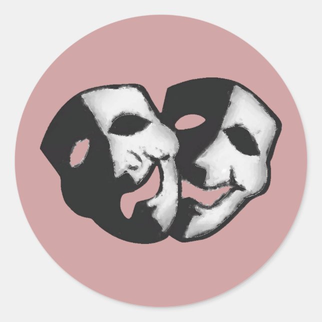 Pegatina Redonda El teatro es la vida (Anverso)