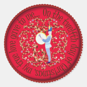 Pegatina Redonda El teclear de doce baterías