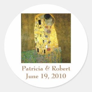 Pegatina Redonda El tema del Boda del beso