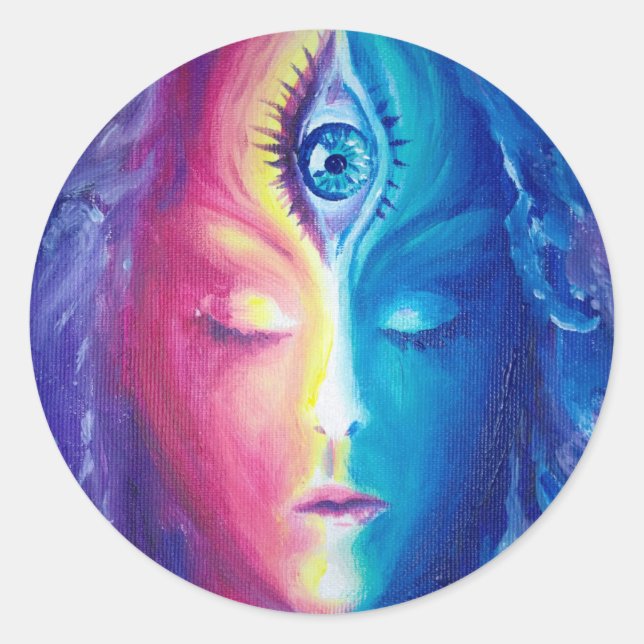 Pegatina Redonda El tercer ojo (Anverso)
