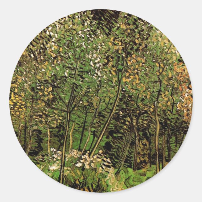 Pegatina Redonda El terreno de Vincent van Gogh (Anverso)