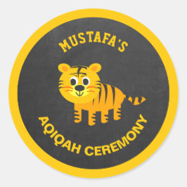 Pegatina Redonda El tigre del bebé muerto