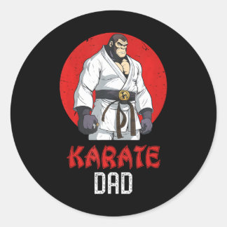 Pegatina Redonda El tigre lindo Karate Dad Funny Martial Arts Super