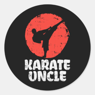 Pegatina Redonda El tío del karate luchó contra las artes marciales