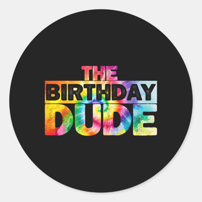 Pegatina Redonda El Tipo del Cumpleaños (Anverso)