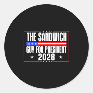 Pegatina Redonda El Tipo Del Sándwich Para Presidente 2028 Gratis D