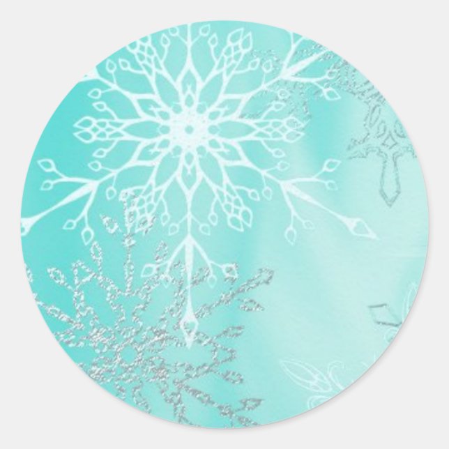 Pegatina Redonda El toque de invierno (Anverso)