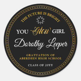 Pegatina Redonda El toque dorado alegra tu futuro.