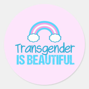 Pegatina Redonda El transexual es hermoso