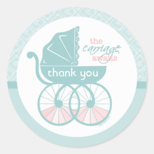 Pegatina Redonda El transporte espera