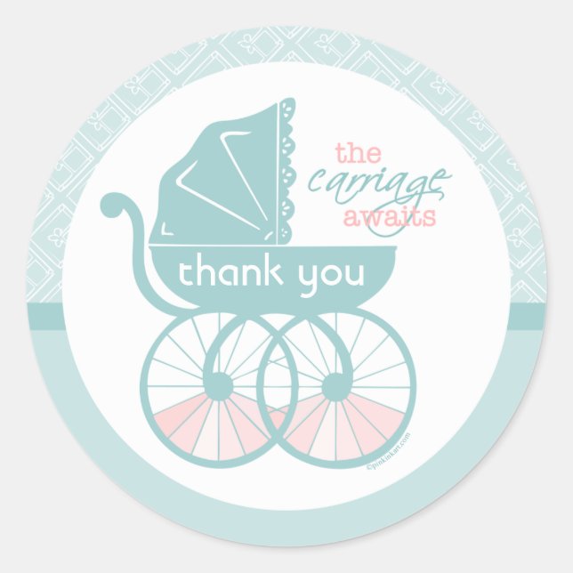 Pegatina Redonda El transporte espera (Anverso)