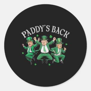 Pegatina Redonda El trébol del día de San Patricio de Trump Lucky v