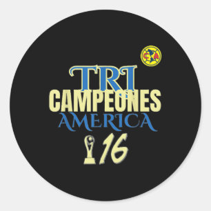 Pegatina Redonda El Tricampeón de Estados Unidos. Amame Mas