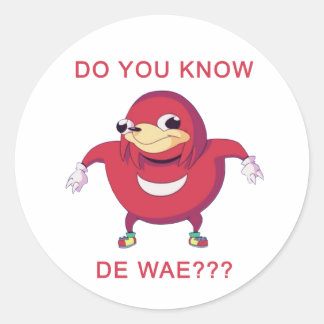 Pegatina Redonda El Ugandan Knuckles Meme
