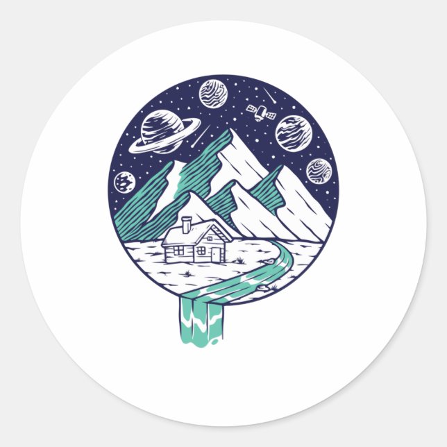 Pegatina Redonda El universo (Anverso)