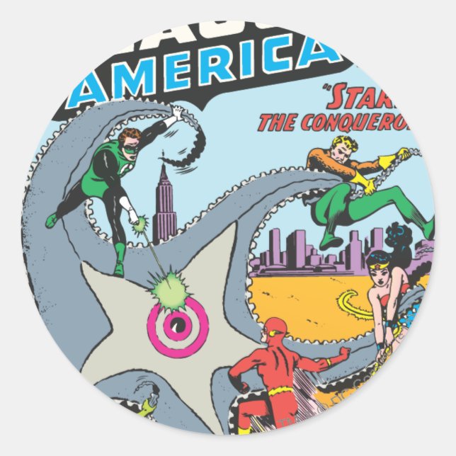 Pegatina Redonda El valiente y el audaz tema #28 - Mar (Anverso)