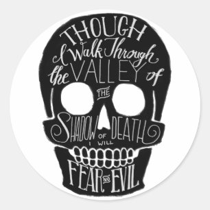 Pegatina Redonda El valle de la sombra de la muerte