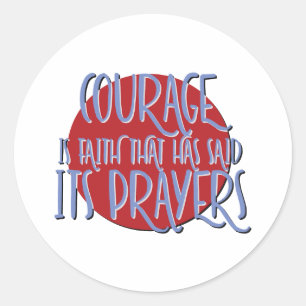 Pegatina Redonda El valor es el lema de la recuperación de la fe