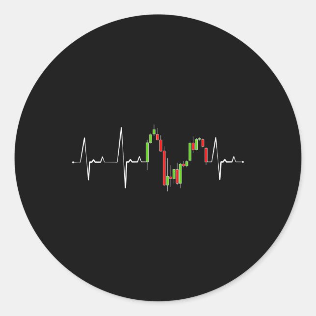Pegatina Redonda Él venció el día de las operaciones con inversor e (Anverso)