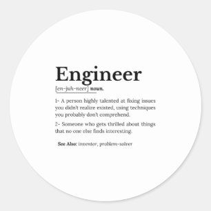 Pegatina Redonda El verdadero significado de un ingeniero