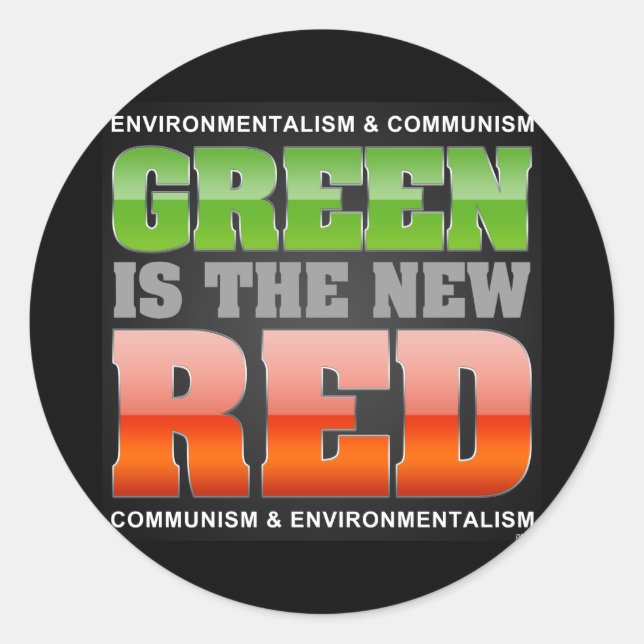 Pegatina Redonda El Verde Es El Nuevo Rojo