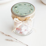 Pegatina Redonda El verde sabio y moderno color de agua favorece la<br><div class="desc">Moderno y sabio estilo rústico Watercolor foliage eucaliptos botánicos fueron a la boda de la corona a favor de los pegatinas. Parte de una elegante suite nupcial contemporánea</div>