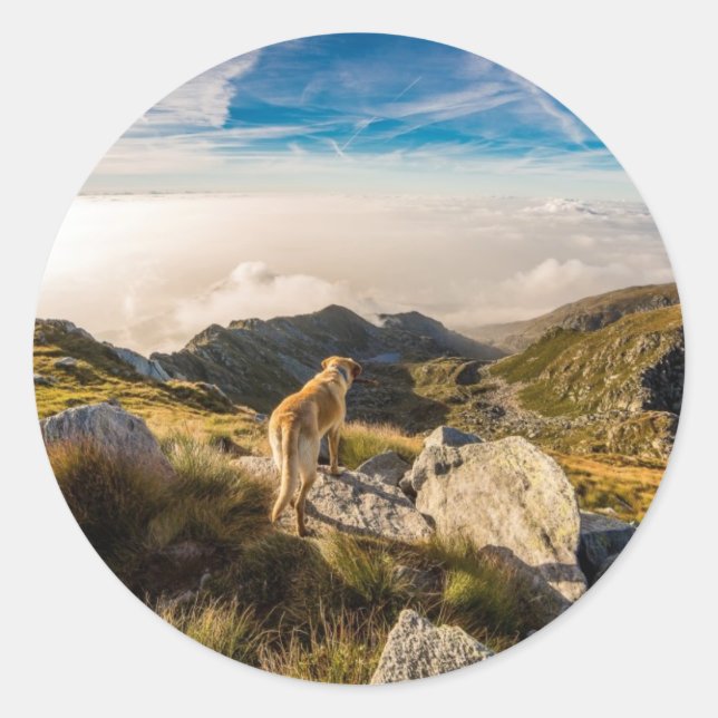 Pegatina Redonda El viaje (Anverso)