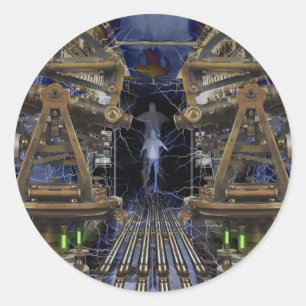 Pegatina Redonda El viajero