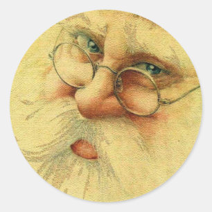 Pegatina Redonda El victoriano vintage Santa Claus