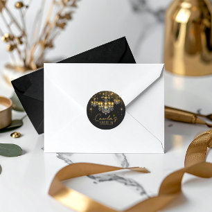 Pegatina Redonda El viejo Hollywood Glam Chandelier Sweet 16 ID1108