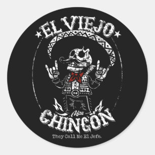 Pegatina Redonda El Viejo Mas Chingon Cinco De Mayo Mexicano