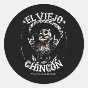 Pegatina Redonda El Viejo Mas Chingon Cinco De Mayo Mexicano