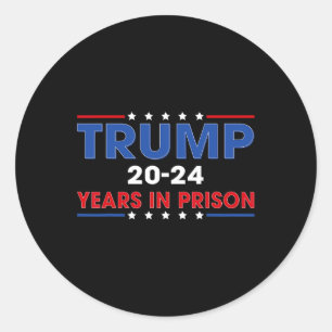 Pegatina Redonda El Viejo Trump De 20 A 24 Años En Prisión, Diverti
